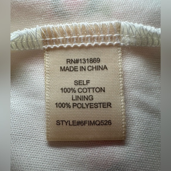 Pink Floral cotton stripe Print Prairie flutter sleeve Dress sweet girlie cute M - Picture 10 of 10